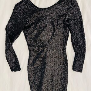 Anthropologie Black Sequin Dress